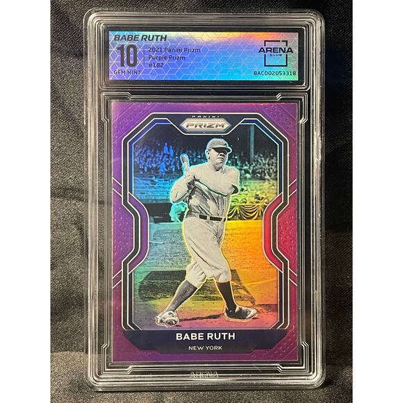 2021 Babe Ruth Purple Prizm #182 Panini Prizm Tier II Graded GEM MINT 10 - Picture 1 of 4